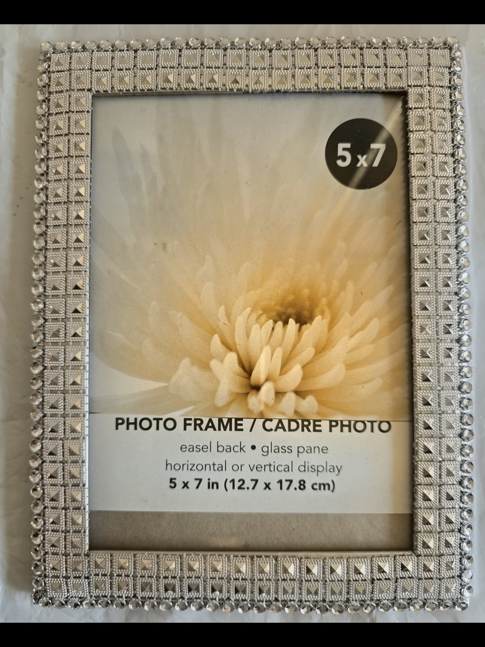 Silver Decorative 5x7 Photo Frame - Elegant  Accent New Handmade